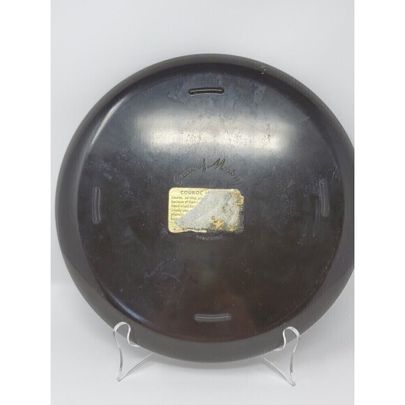 VINTAGE COUROC OF MONTEREY LOT BLACK OWL INLAY PLATE BOWL 1970s - Picture 10 of 12